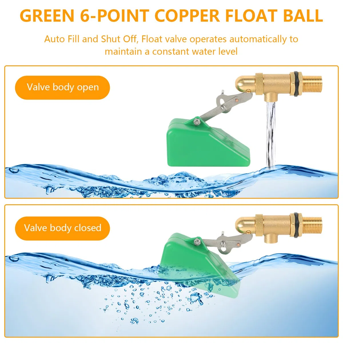 Válvula De Flotador De 1/2", 2 Interruptores De Flotador De Latón Con Flotador De Plástico Y Brazo Ajustable Válvula Llenado Automático Universal Para Tanques De Agua Y Bebederos