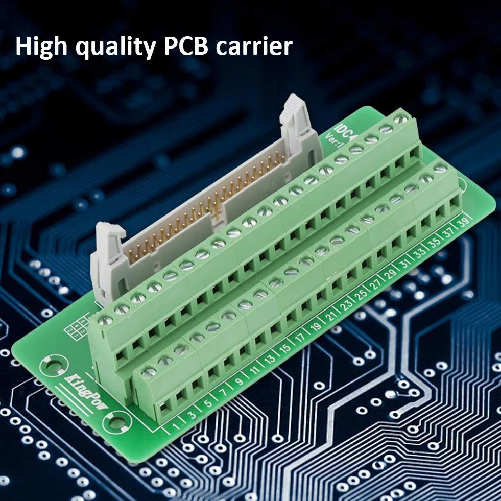 IDC40P Conector de bloque de terminales de placa de conexión de 40 pines macho Conector Interfaz PLC con soporte Adecuado para PLC,Servo y montaje en riel DIN.
