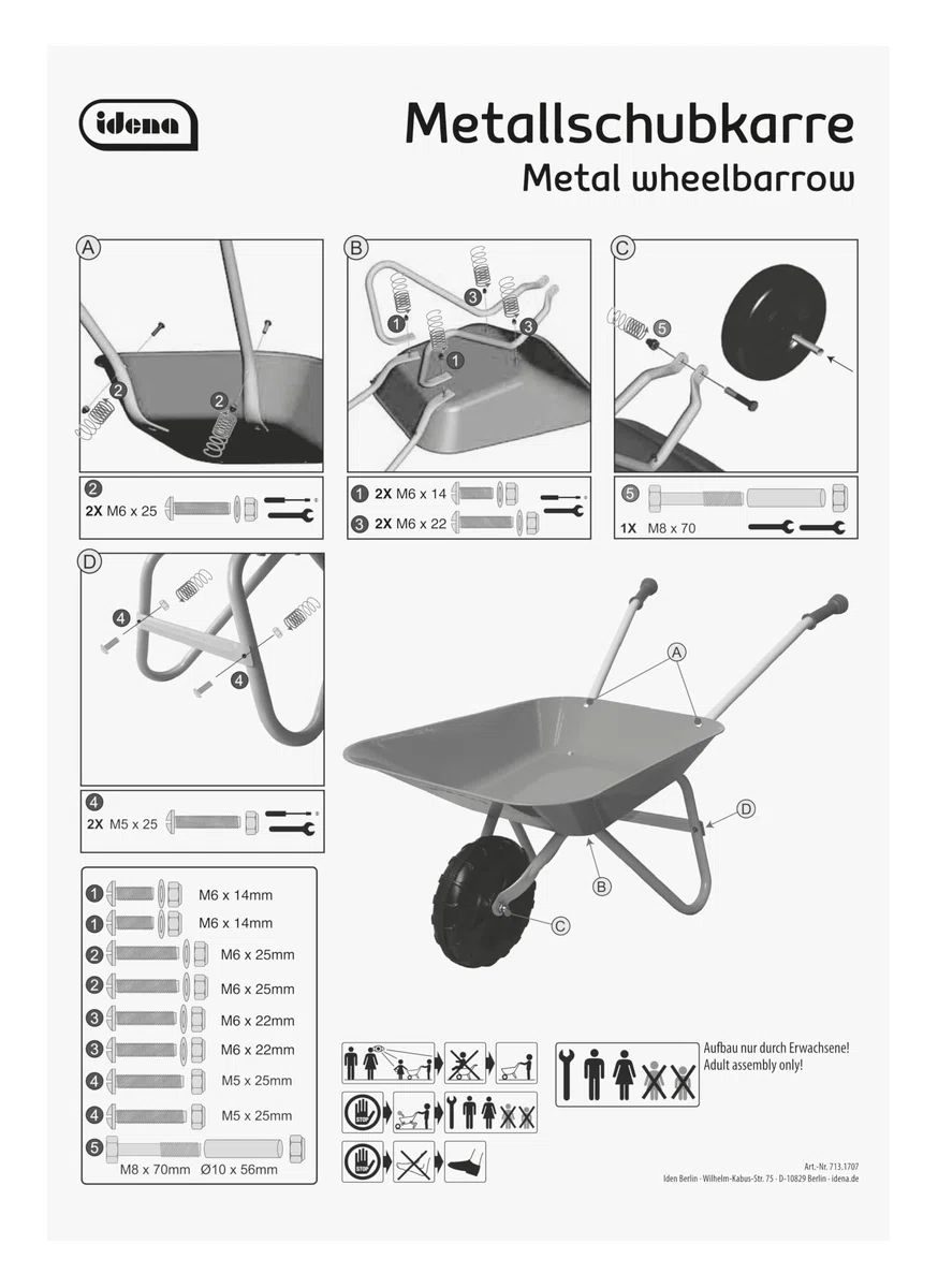 Idena 7131707 - Carretilla de metal [importado de Alemania]