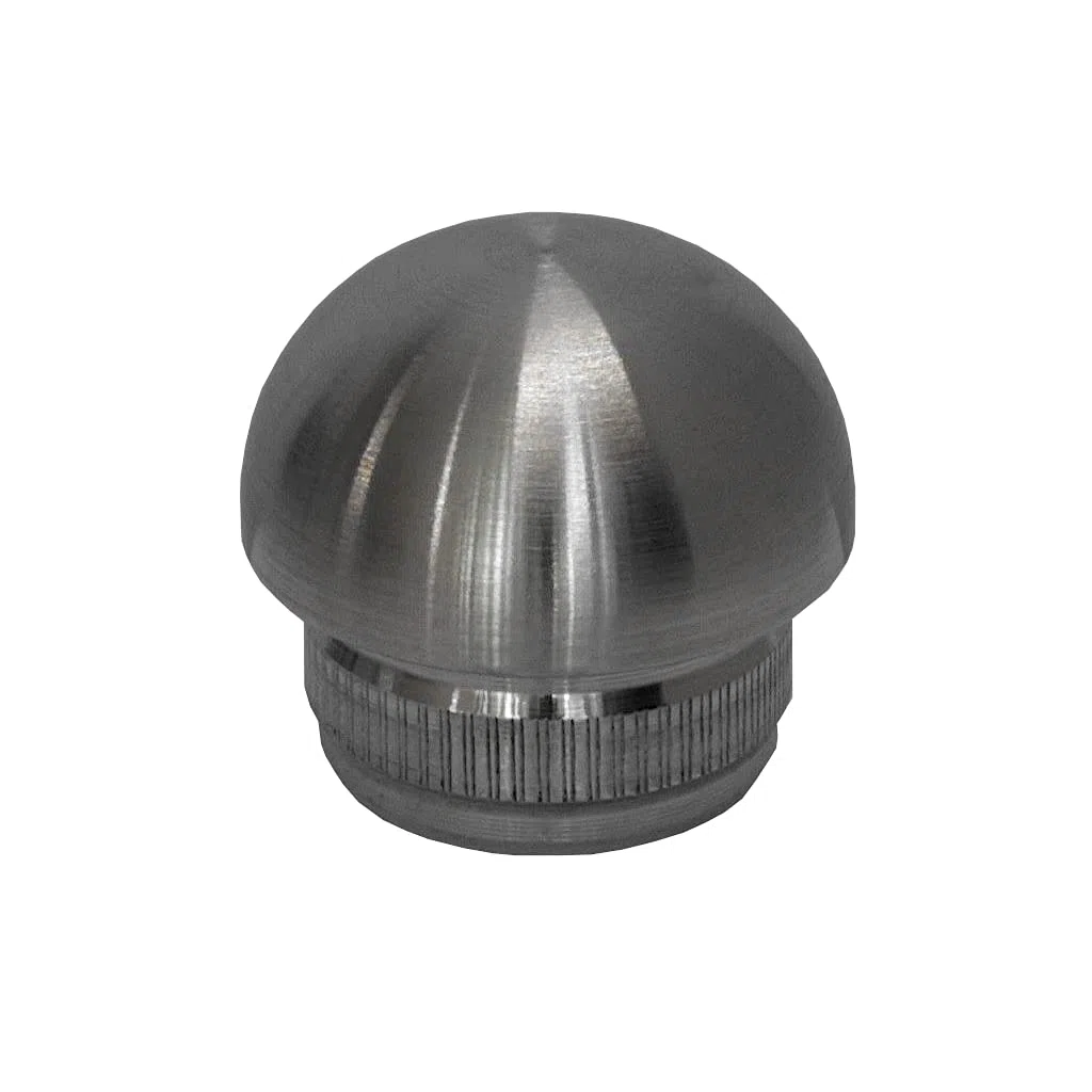 TIBU Tapa final de acero inoxidable V2A para tubo de 20 x 2 mm de diámetro semicircular (10 unidades) tapas de acero inoxidable tapones de tubo de cierre