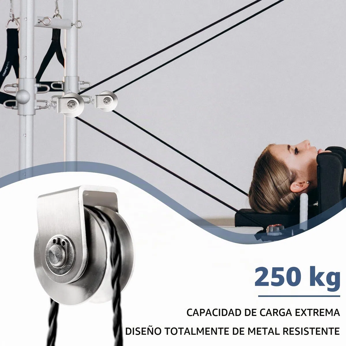 4 piezas de polea de desvío con 2 rodamientos de bolas, polea de acero inoxidable con capacidad de carga de 250 kg, polea de desvío para cuerda de acero, polea de desvío para cabestrante
