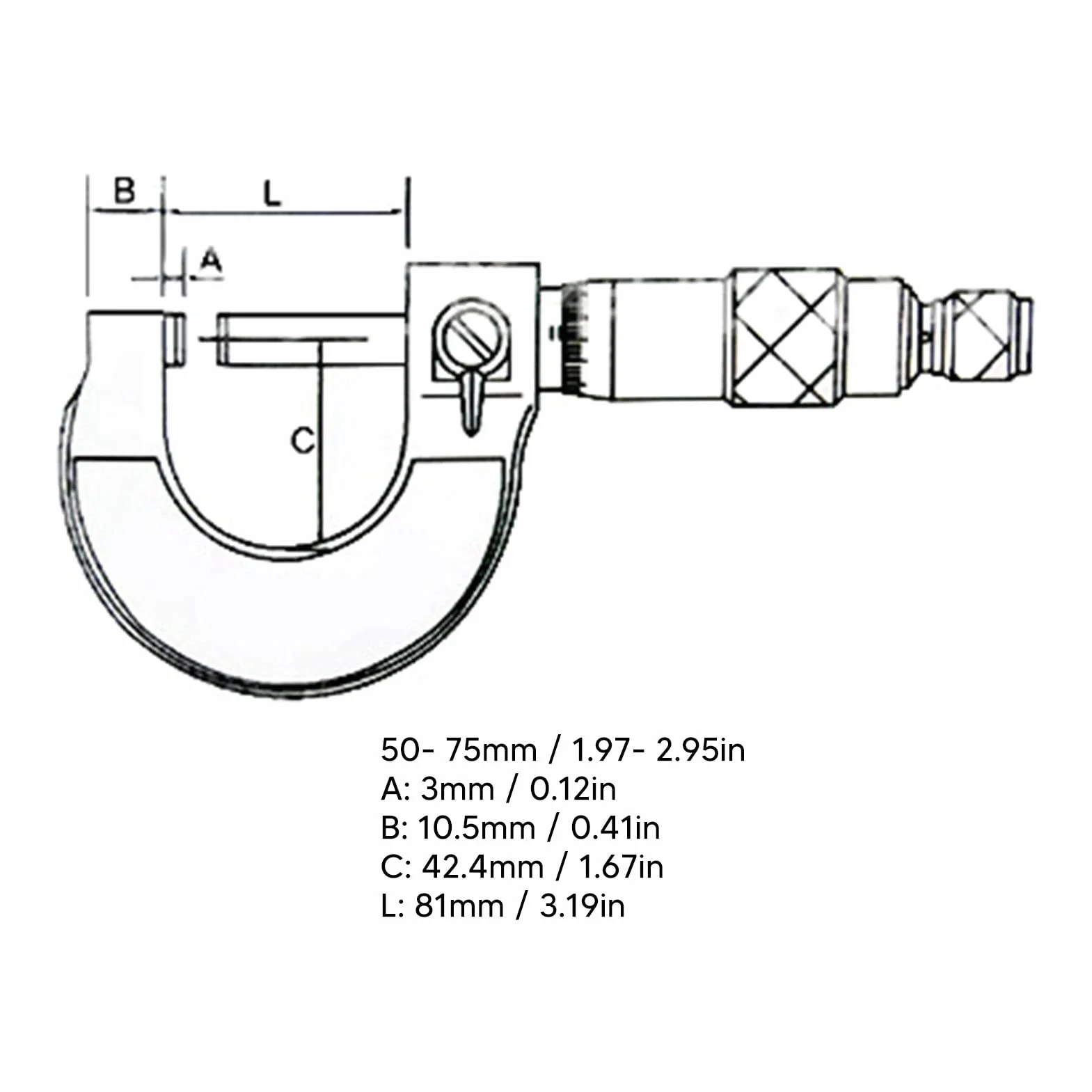 Tissting Micrómetro 50-75mm, Calibrador de Precisión para Mediciones Externas - Herramienta Portátil para Ingenieros y Aficionados, Ideal para Medir Tolerancias de Forma y Tamaño