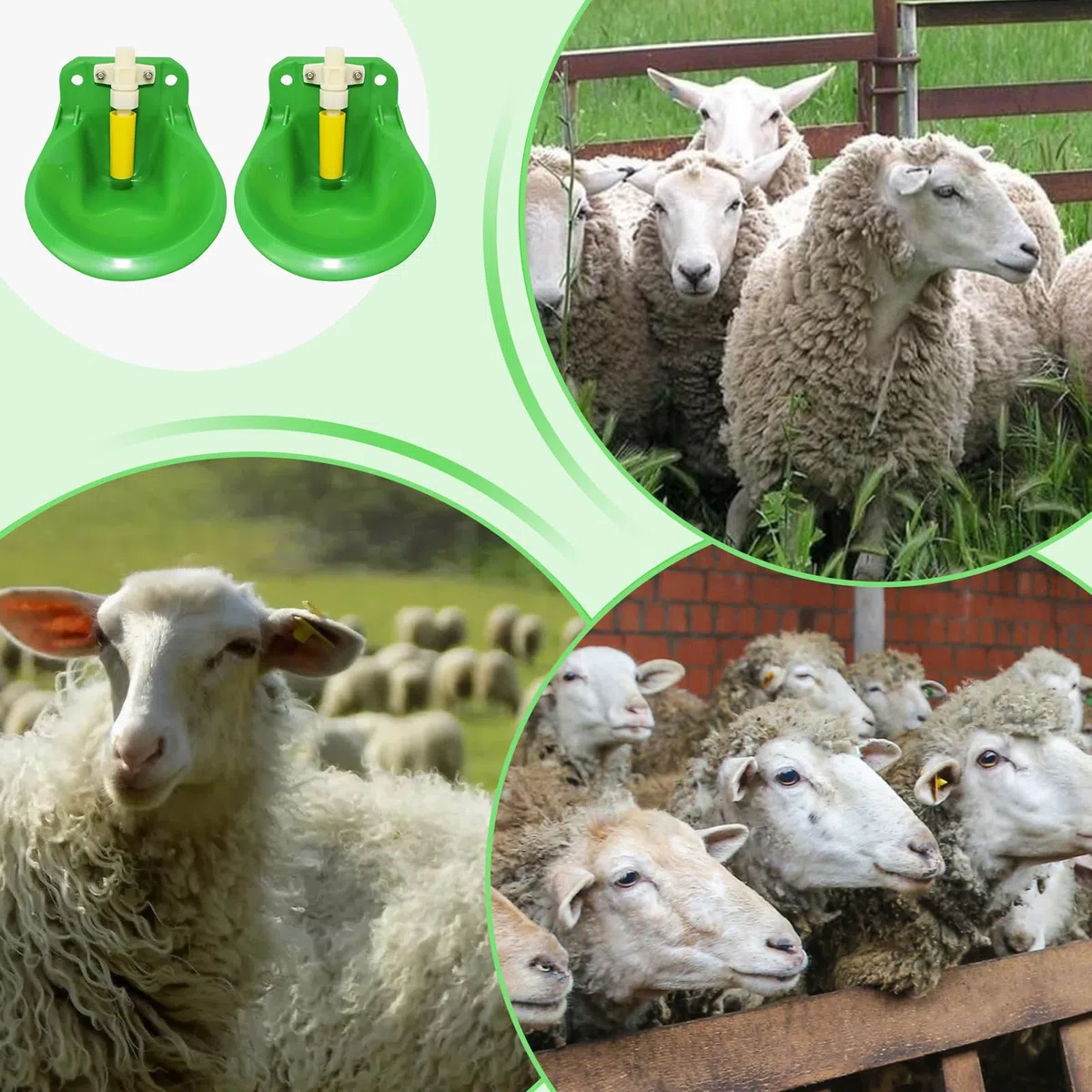 2 bebederos automáticos ovejas cabras automático bebedero con válvula, 600 ml canal de agua ovejas cabras caballos, bebedero para beber, equipo de alimentación con válvula