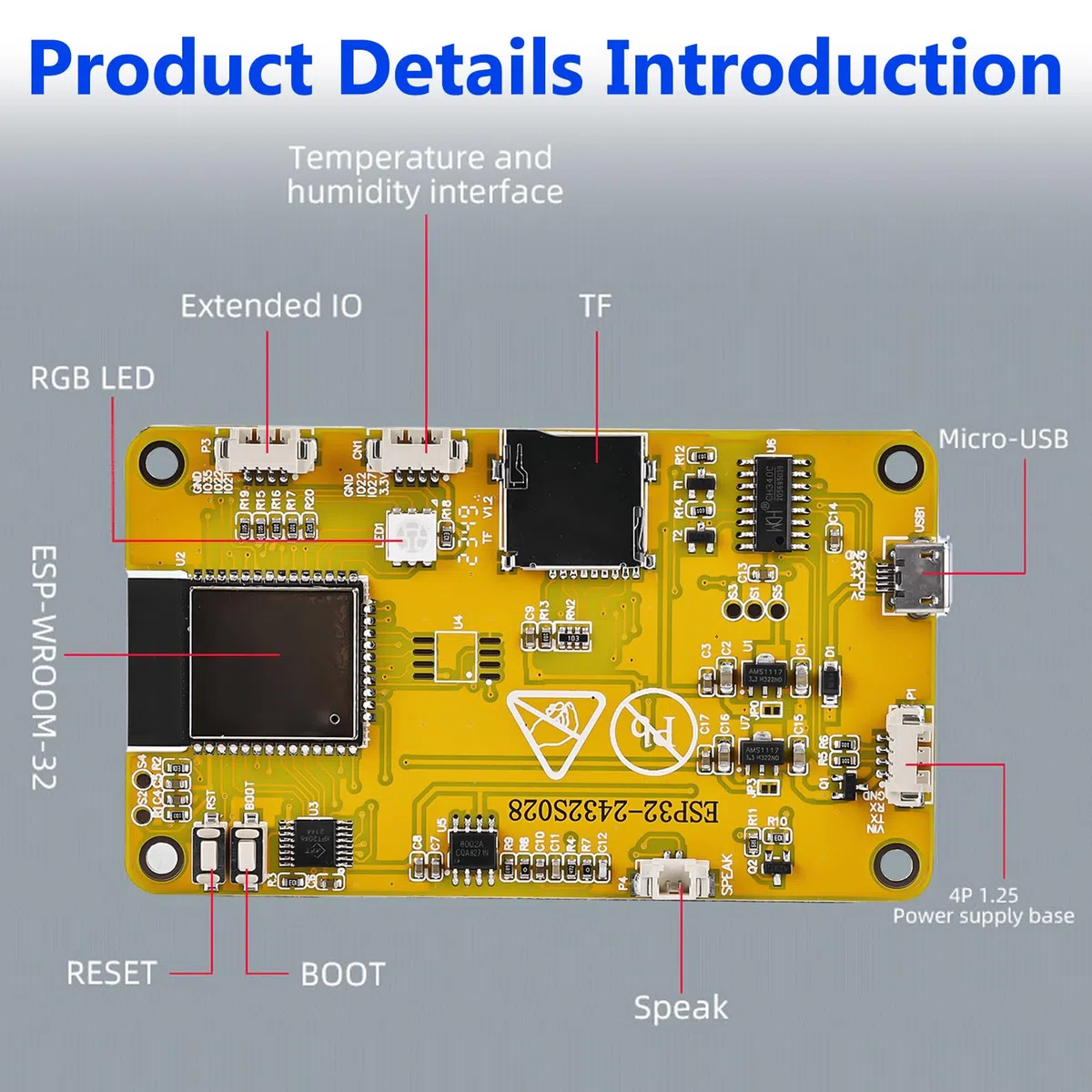 Vegena ESP32 Display, Pantalla 2.8" ESP32, Módulo de Desarrollo, Monitor Táctil WiFi Bluetooth 2.8" 240x320 Compatible con LVGL