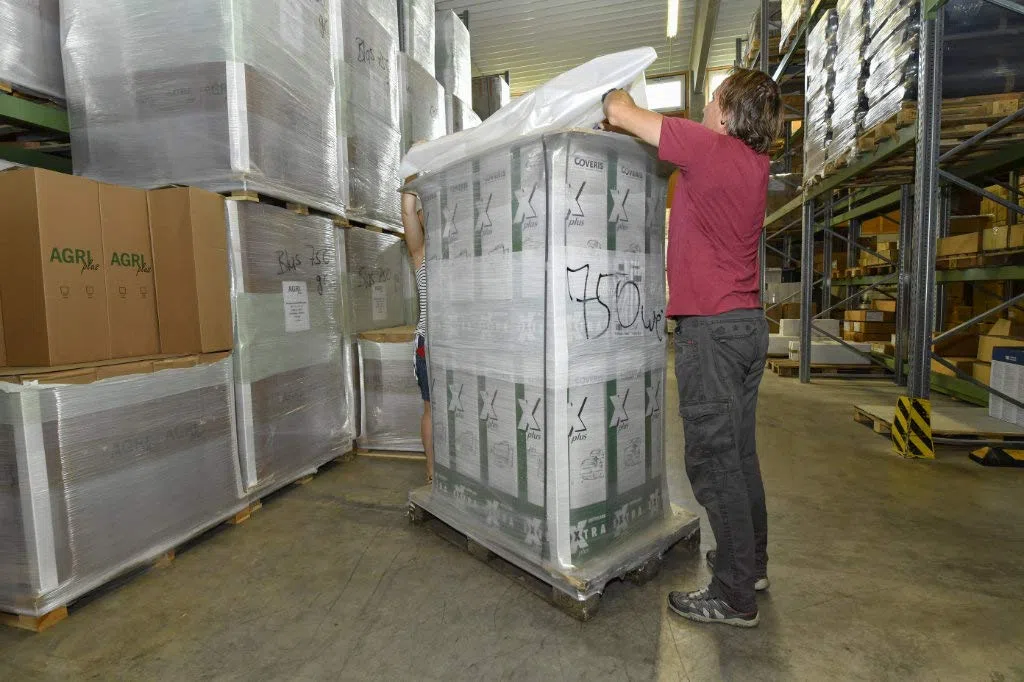 Juego de 10 fundas termorretráctiles para palés europeos + caja de rejilla para palés europeos de hasta 1,25 m de altura [1250 + 850 x 1800 mm] muy estable + fuerte [125 my] transparente e impermeable