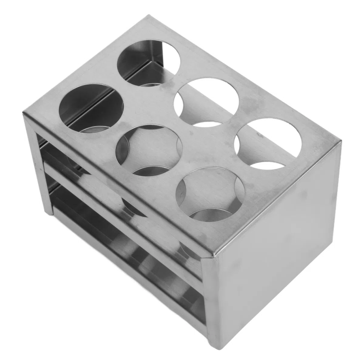 Naroote Soporte para Tubos de Ensayo de Acero Inoxidable, Estante Duradero de 6 Orificios para Tubos de 32 Mm para Uso en Laboratorio y Cocina, Acero Inoxidable 304