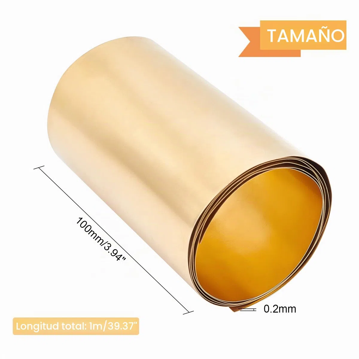 OLYCRAFT Chapa de latón con tiras de latón doradas y latón, rollo de láminas de metal, placa de 0,2 mm, chapa fina, placas de latón, lámina de latón para manualidades, corte y manualidades, 1000 x 100