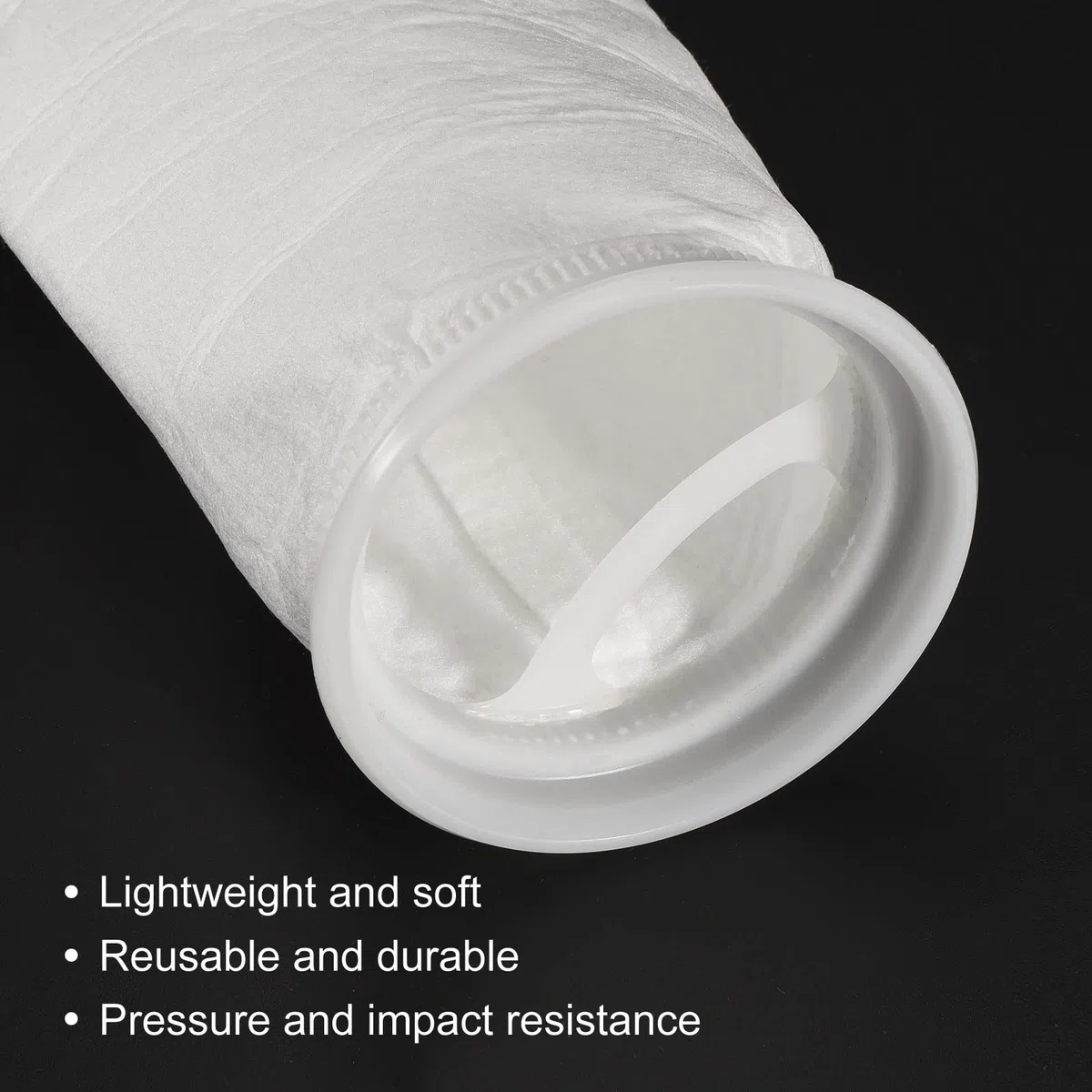 PATIKIL 4 Pulgadas Anillo Filtro Calcetines 5 Micras, 4 Paquete Malla Bolsas Piscina Desnatador Cesta, Blanco