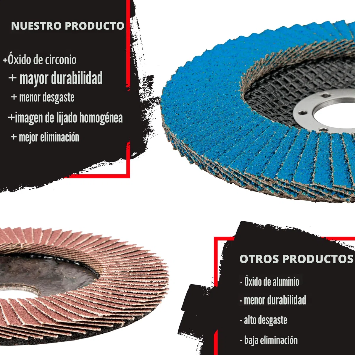 Discos abrasivos de abanico prémium con revestimiento de cinc, 10 unidades, diámetro de 115 mm, grano 40, para metal, acero y madera, recubiertos de corindón de circonio