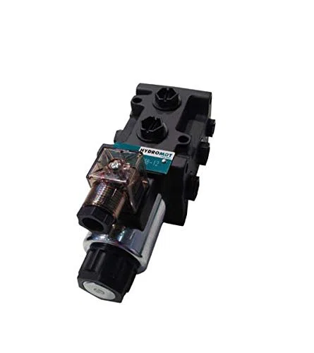 Válvula solenoide, válvula de 6/2 vías con caudal de 60 litros/min. Conexiones 1/2 pulgadas, presión máxima de funcionamiento 250 bar. Voltaje de la válvula 12 V