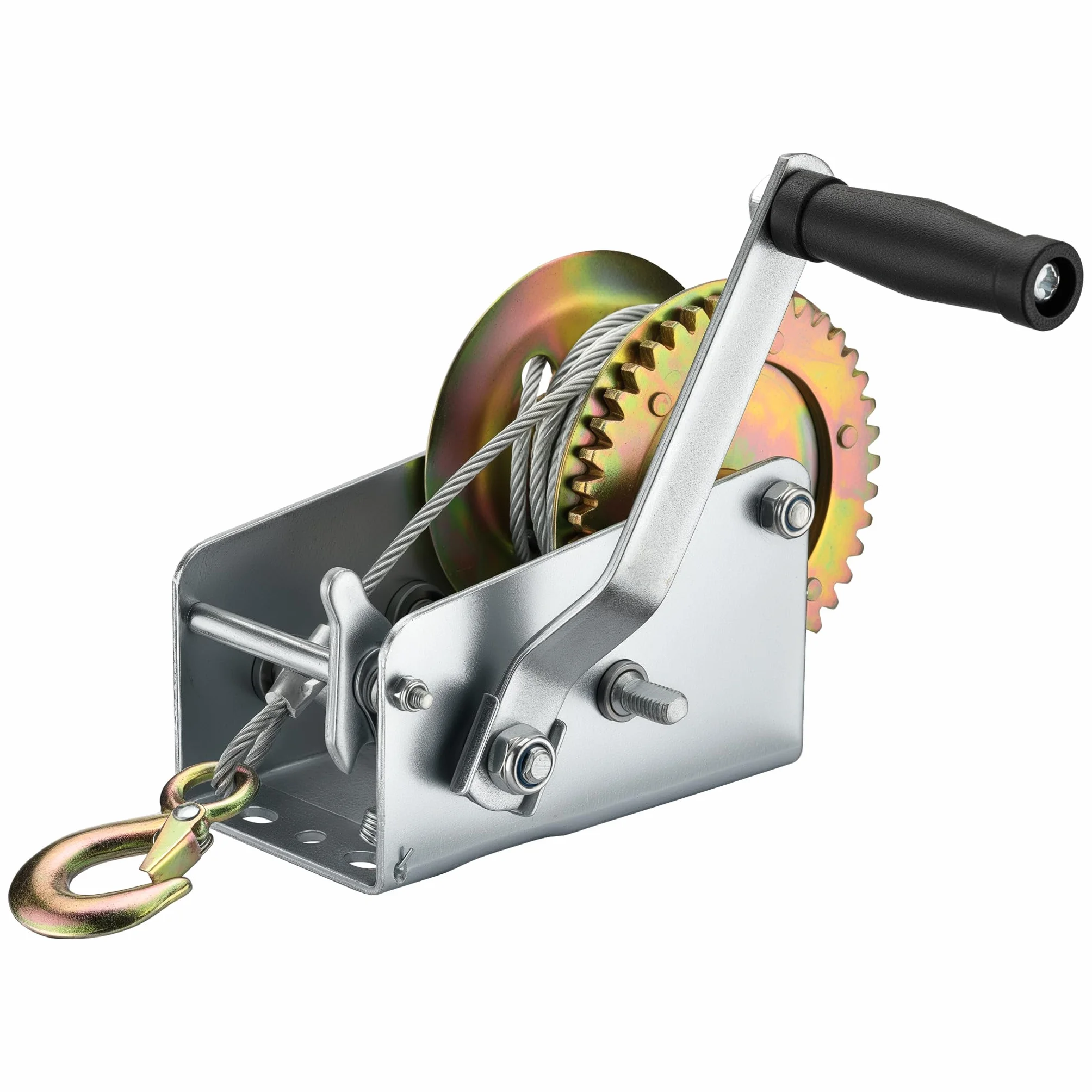Cabrestante manual hasta 1100kg 8m 4:1 8:1 Polipasto manual Torno cable forestal Fuerza de tracción