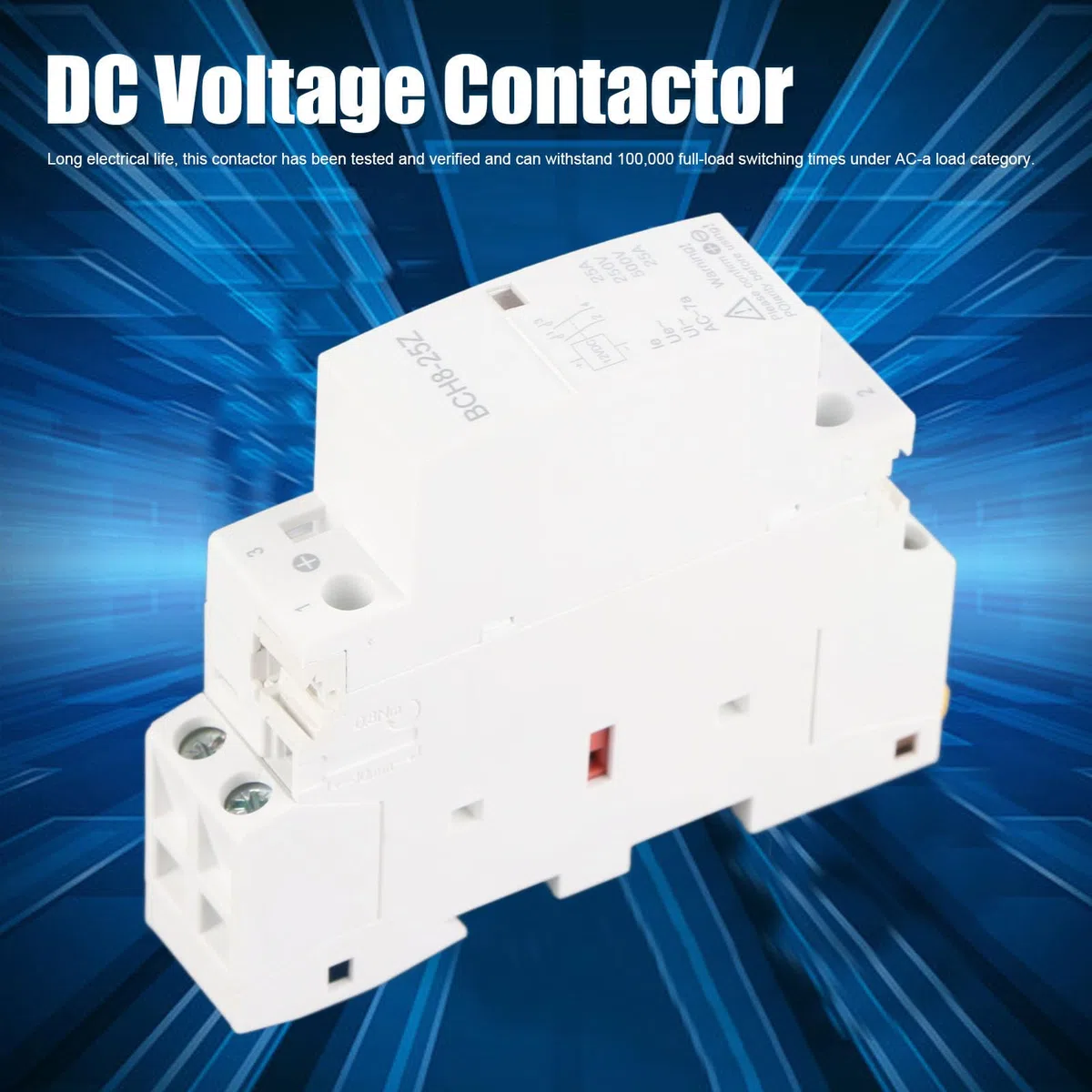 Contactor de voltaje DC, BCH8-25Z DC Interruptor de contactor modular para Smart Home Hotel Sistema de control inteligente(DC12V)
