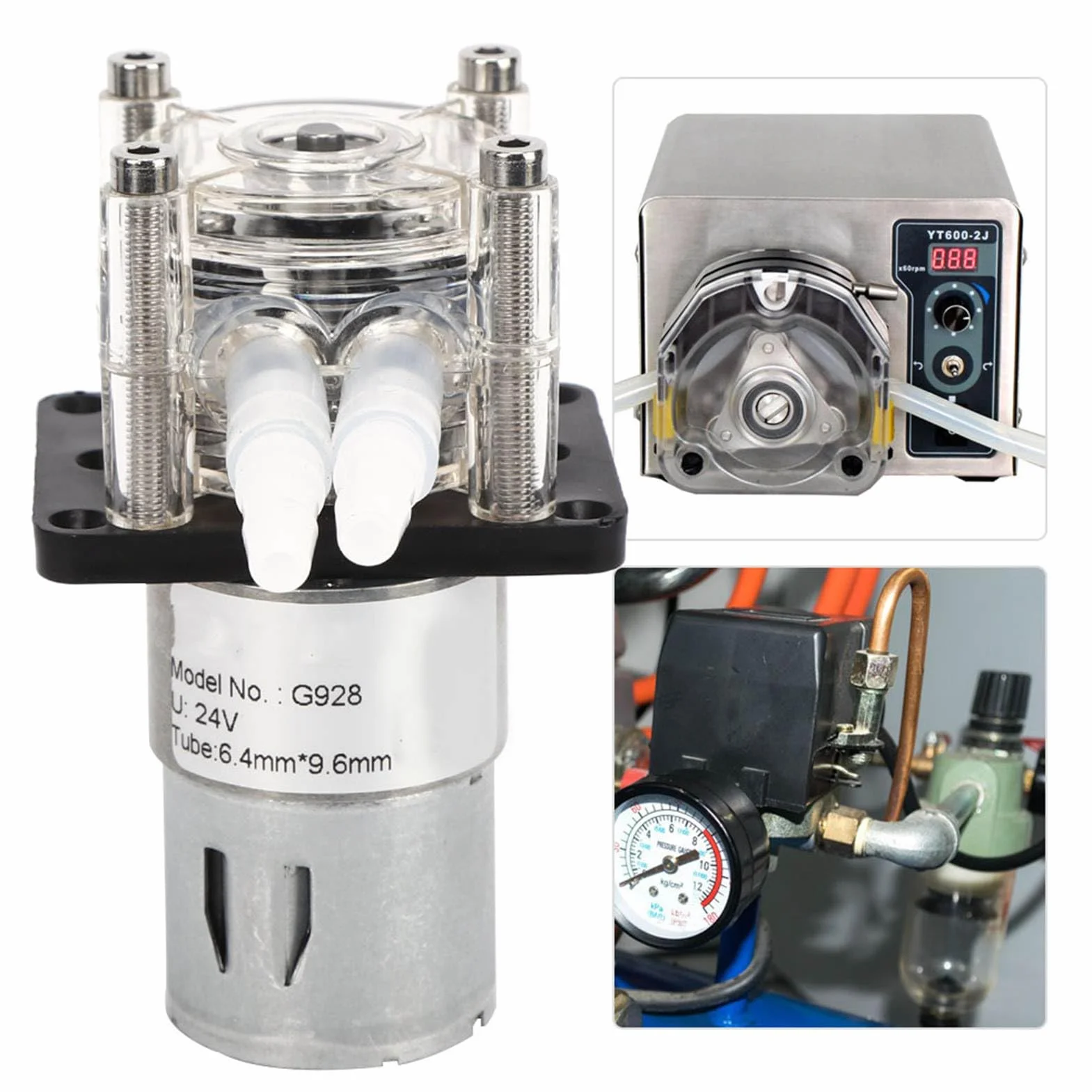 Bomba Peristáltica, Bomba de Líquido Peristáltico, 500 Ml/min Bomba de Medición de Calidad de Bomba Peristáltica de Flujo Grande para el Laboratorio de Acuario (24 V)