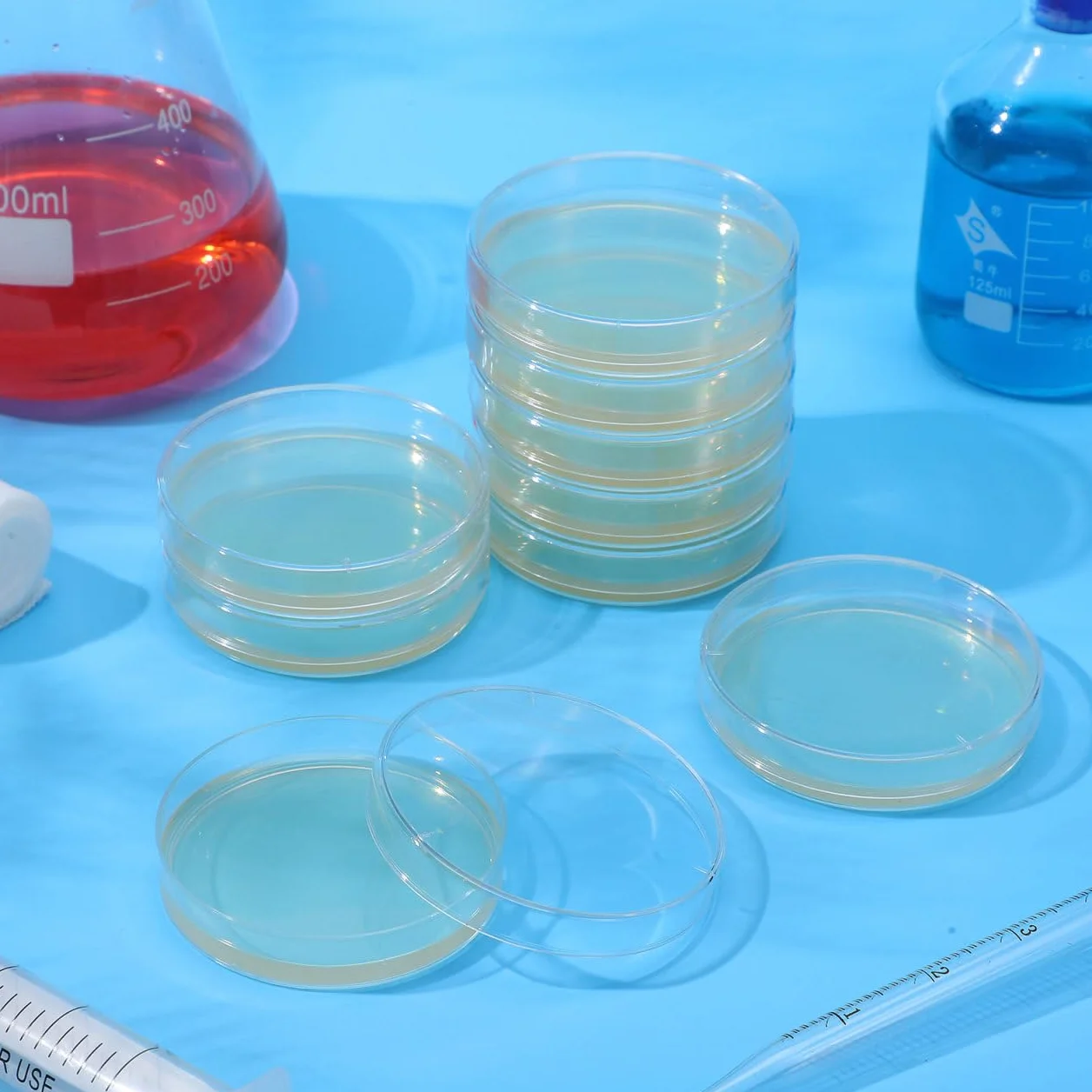 ULTECHNOVO Kit De Proyectos Científicos Para Microbiología 10 Piezas Placas De Agar Pre-Vertidas Placas De Petri Para Aprender Microbiología Proyecto Educativo Para La Ciencia.