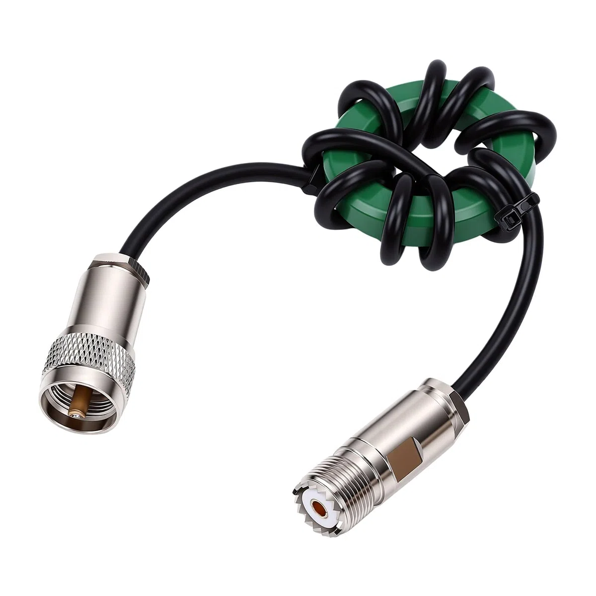 Eujgoov Choque de Onda Corta HF 1,8 a 50 MHz Balun Anti Interferencias Alta Potencia FT8 Núcleo de Ferrita de Zinc Dedicado Choque de Modo Común de 50 Mm para Radioaficionado