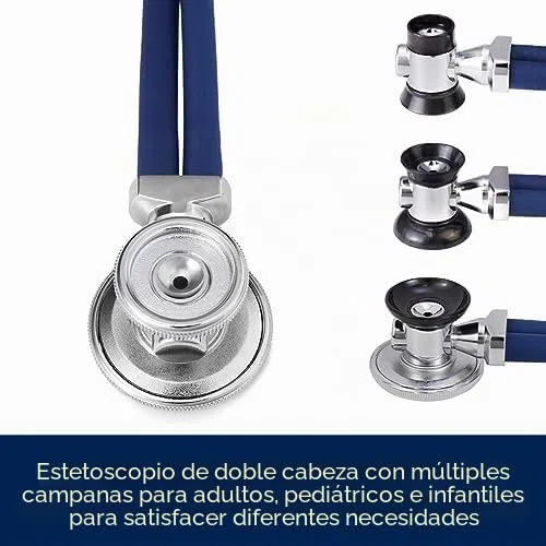 SCIAN Estetoscopio Sprague Rappaport, estetoscopio cardíaco multifuncional de doble cabezal con pleura convertible para adultos, niños y bebés（azul）