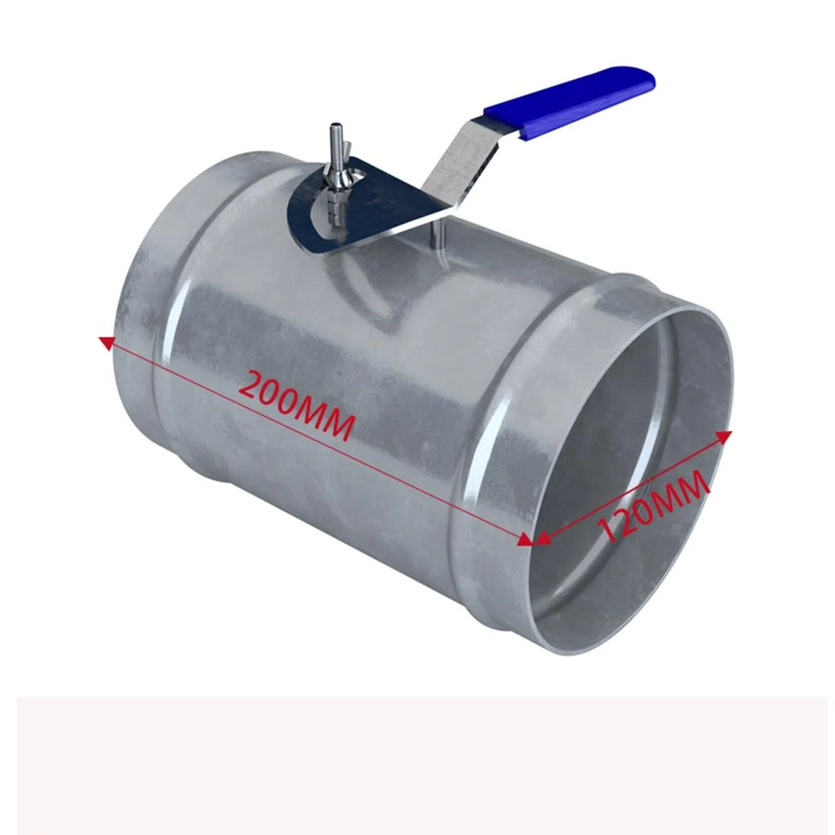 Válvula De Control Volumen Aire Válvula Tubo Redondo Válvula De Aire con Mango De Estaño Galvanizado Manual Válvula Compuerta De Aire Manual Interruptor De Compuerta Ventilación(125mm)