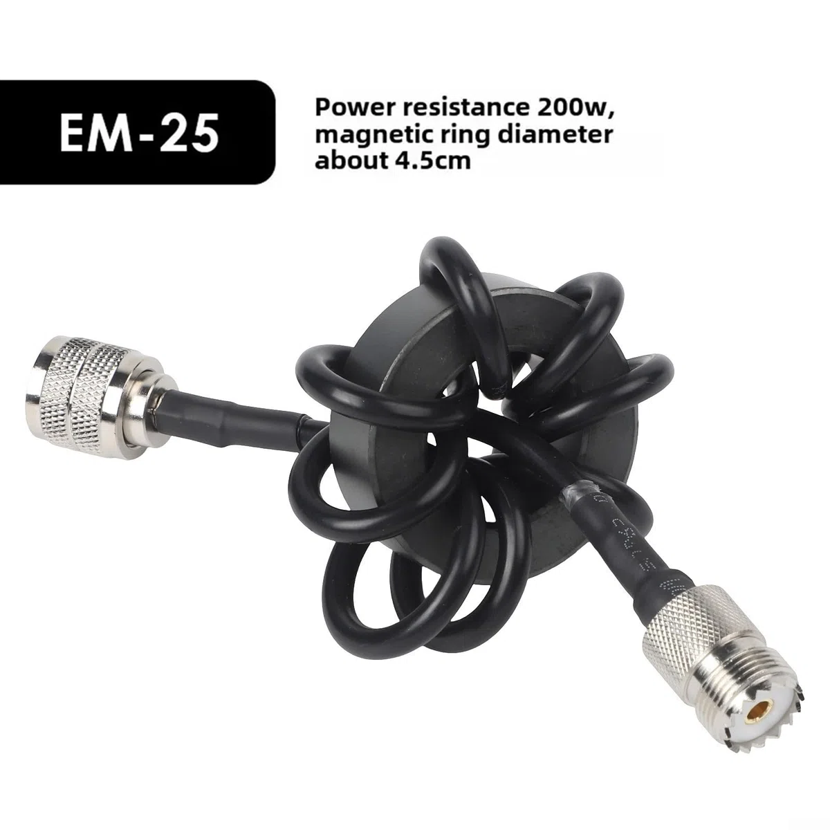 Minhe Anillo de estrangulador de onda corta para radio HF (1.8–30 MHz) - 200W/1000W Doble tamaño EM-25 y EM-43 núcleo magnético, supresor de corriente de modo común antiinterferencia (EM-25)