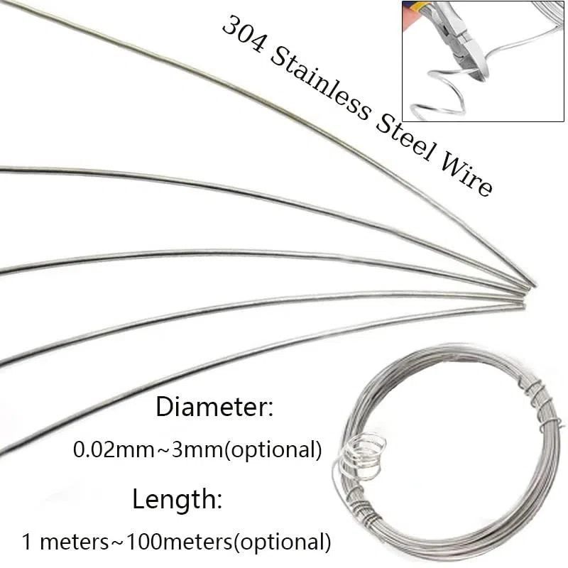 Corda de Acero Cuerda de Acero Steel Wire 100M~1M Stainless Steel Soft Wire/Hard Steel Wire Diameter 0.02mm~3.0mm Stainless Steel Wire Single Bright Wire Rope(Soft Steel Wire,1.8mm X 5M)