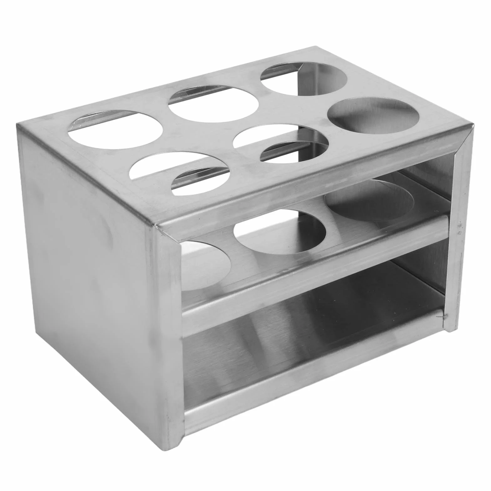 Naroote Soporte para Tubos de Ensayo de Acero Inoxidable, Estante Duradero de 6 Orificios para Tubos de 32 Mm para Uso en Laboratorio y Cocina, Acero Inoxidable 304