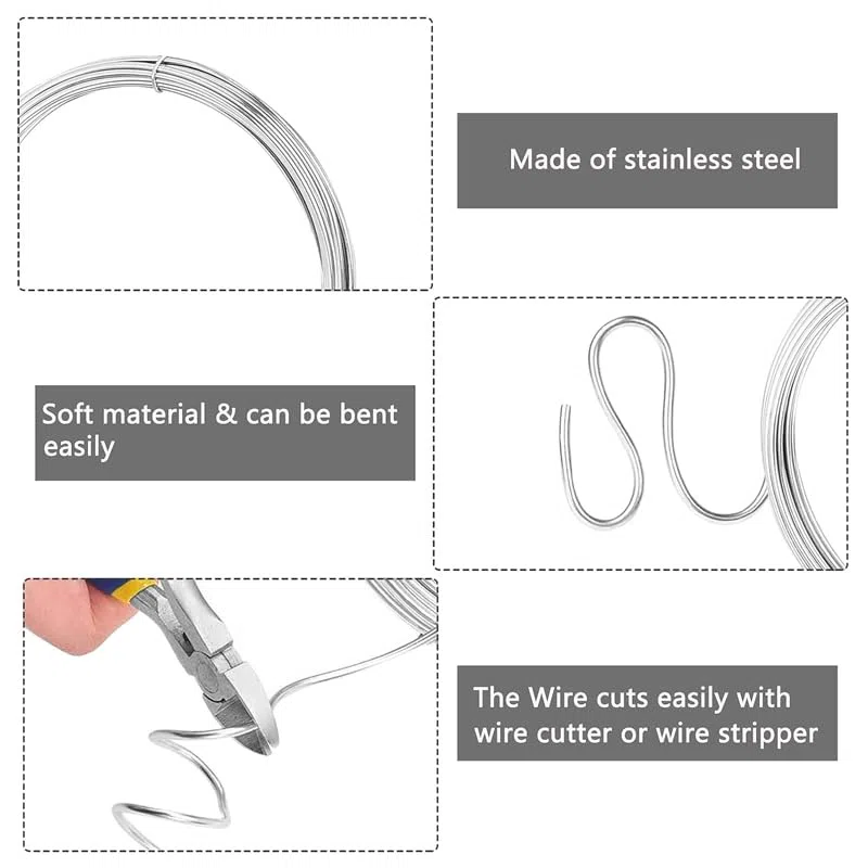 Corda de Acero Cuerda de Acero Steel Wire 100M~1M Stainless Steel Soft Wire/Hard Steel Wire Diameter 0.02mm~3.0mm Stainless Steel Wire Single Bright Wire Rope(Soft Steel Wire,1.8mm X 5M)
