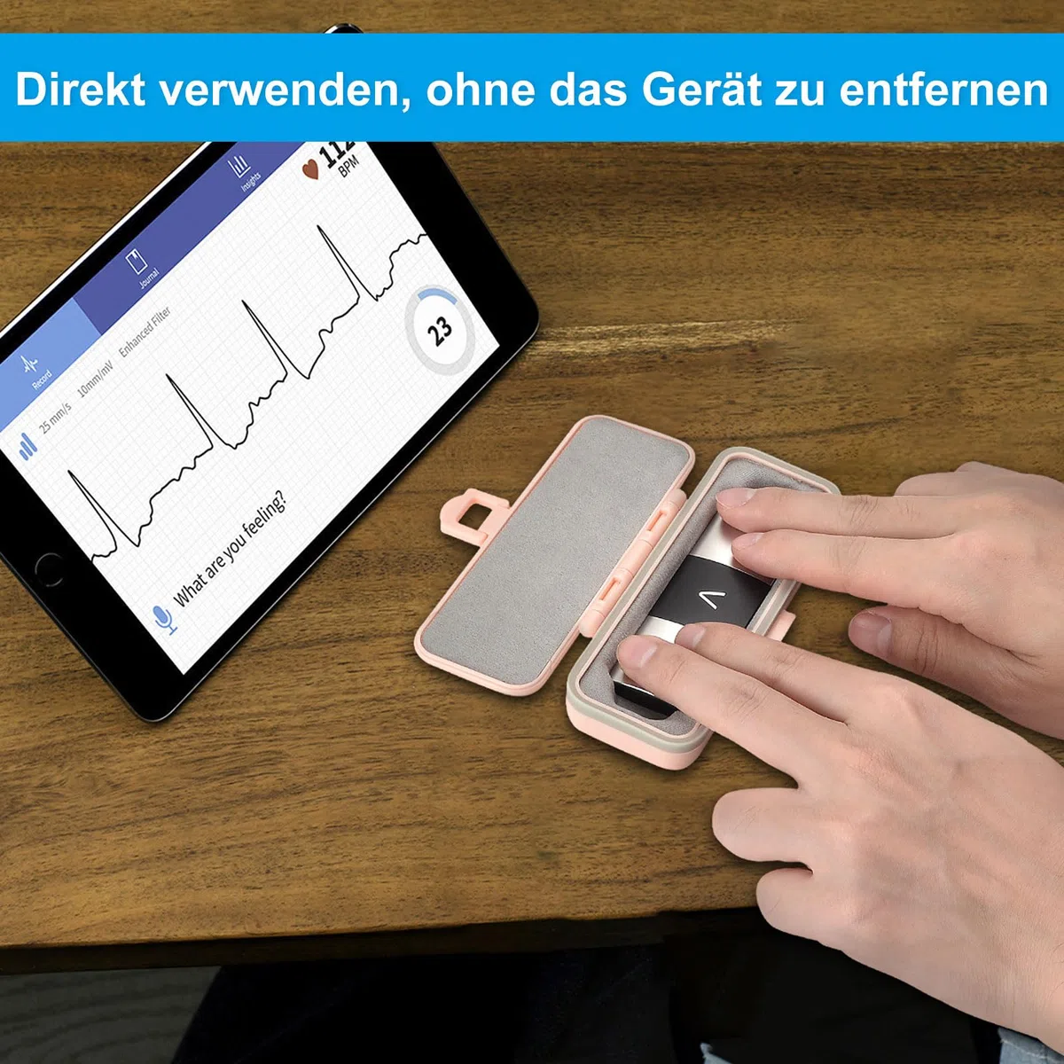 iGuerburn Funda rígida para AliveCor KardiaMobile 6 Lead Personal ECG, monitor de corazón, funda para KardiaMobile 6L ECG (rosa)