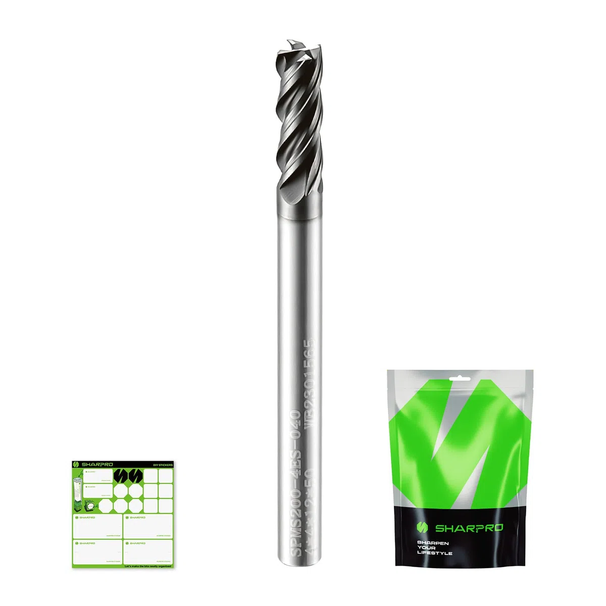 Upcut - Fresa en espiral de 4 mm, diámetro de corte de 4 mm, carburo de tungsteno macizo, fresadora CNC ideal para fresar aceros de aleación, acero endurecido, metal y más