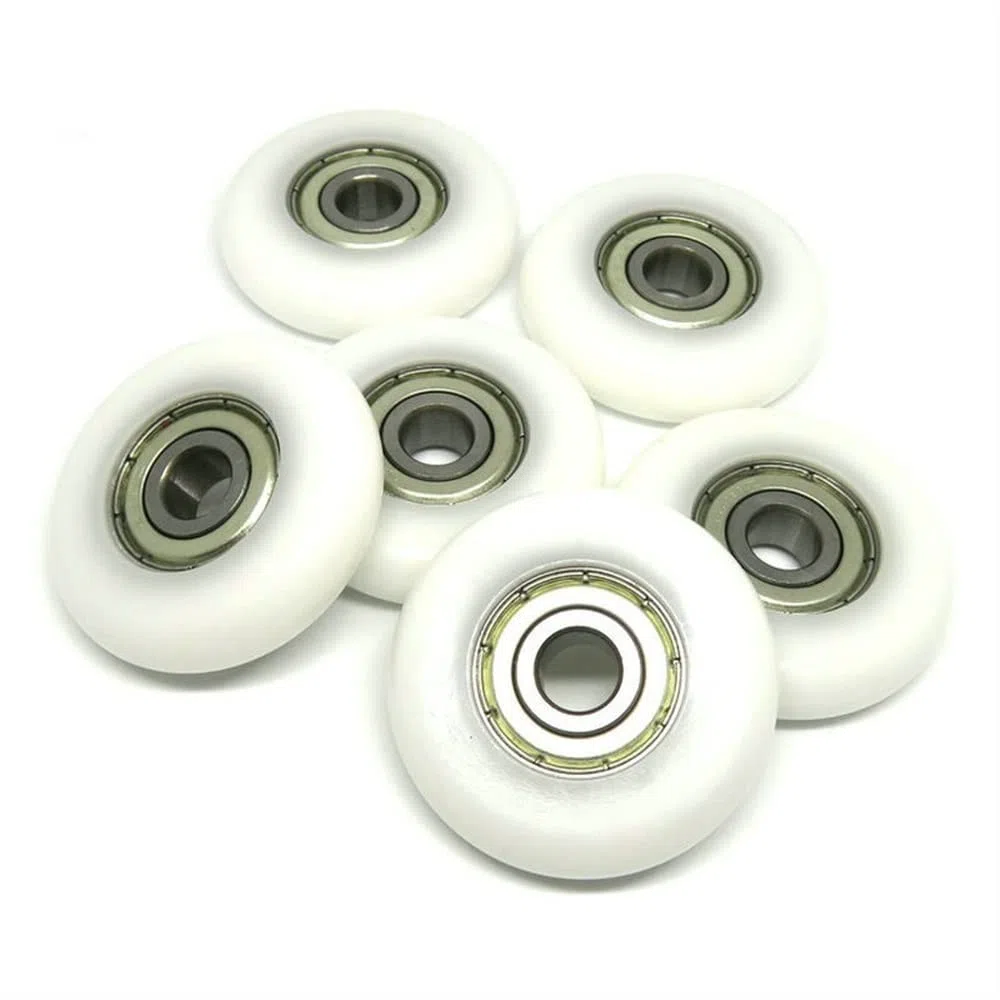 Ruedas de máquina de remo 8 x 40 x 10 mm Rodillo redondo POM para remero BSR62840-10 Rueda de remo OD 40 mm Ruedas de rodamiento recubiertas de plástico (color: blanco, tamaño: 8MM_10PCS_40MM)