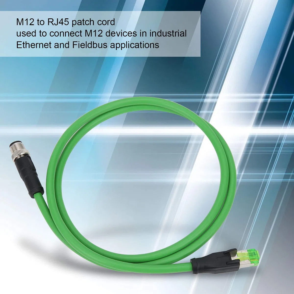 Cables Ethernet Cable de conexión M12 a RJ45 Cable de red de 4 pines para aplicaciones Ethernet industriales Cable de red impermeable IP67