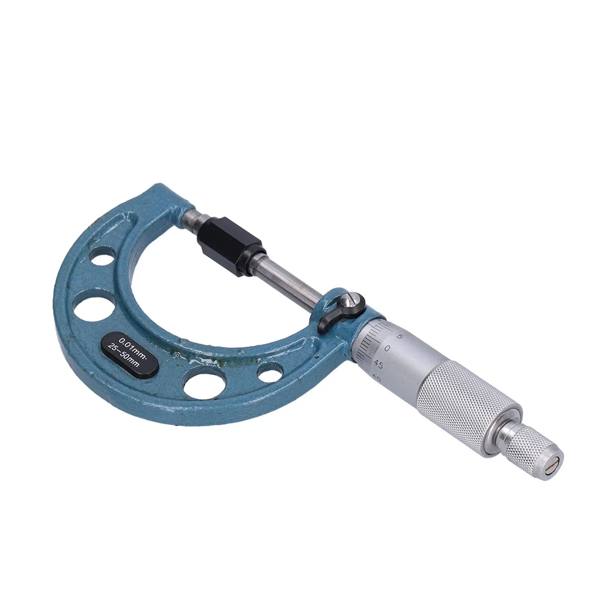 Micrómetro Exterior, Medidor de Espesor Micrométrico Exterior de Acero Inoxidable de Alta Precisión con Llave de 0,01 Mm, Herramienta Micrométrica Externa para una Medición