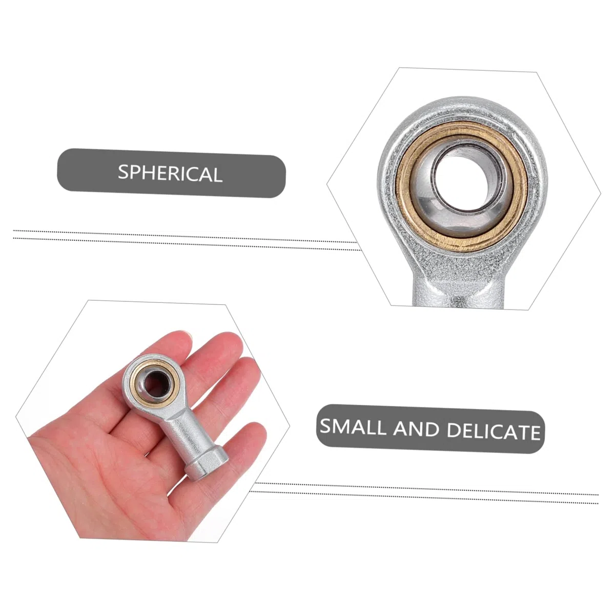 iplusmile Conjunto de 4 Cojinetes Esféricos de Acero para Automatización, Accesorios de Pesca Montaje Fácil y Mecanismo Simplificado en Color Plata