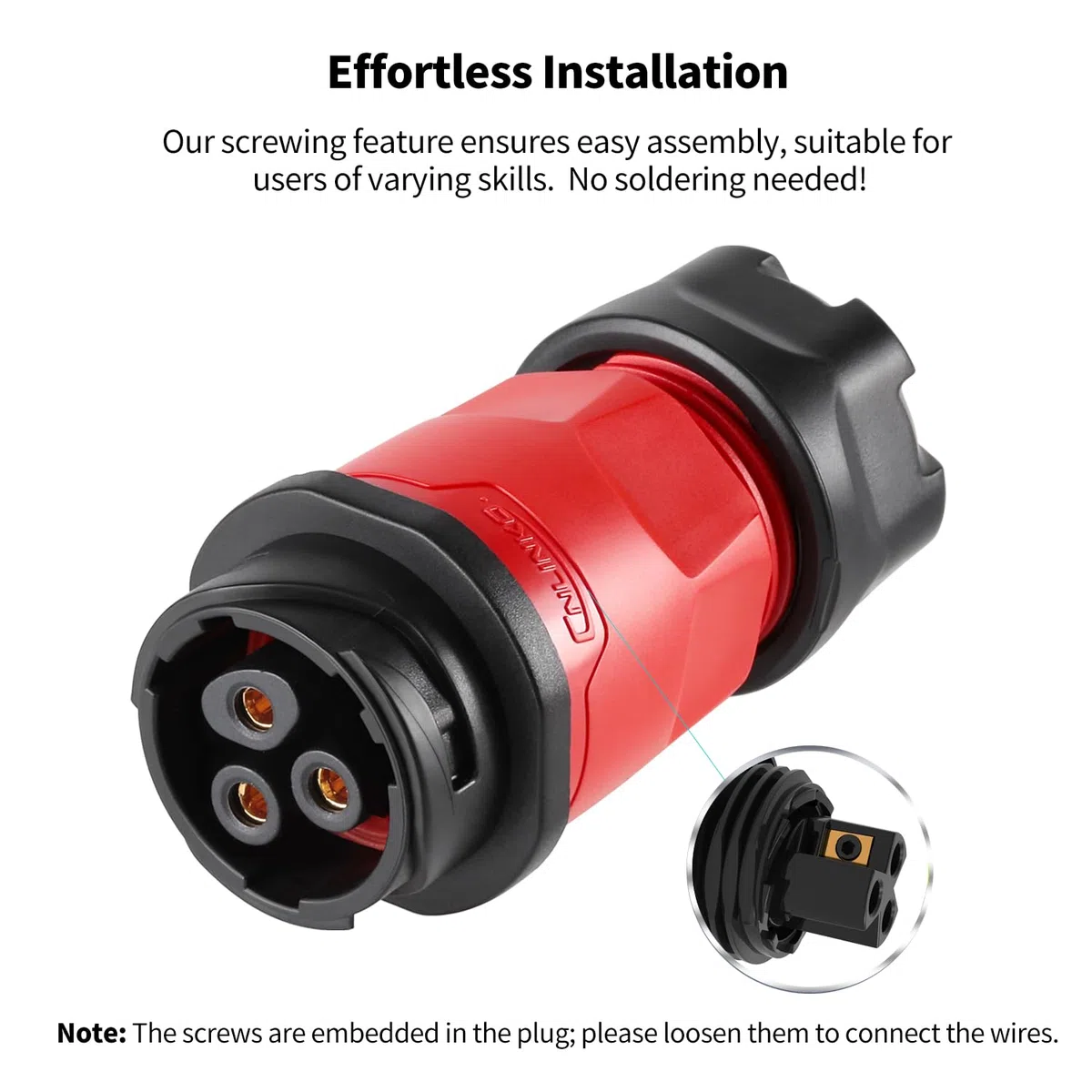 CNLINKO YM-20 Conector roscado de 3 pines IP68 conector estanco circular, carcasa de plástico PBT y conector de aviación de inserción rápida, enchufe macho/hembra M20 (3 pines con conexión roscado)