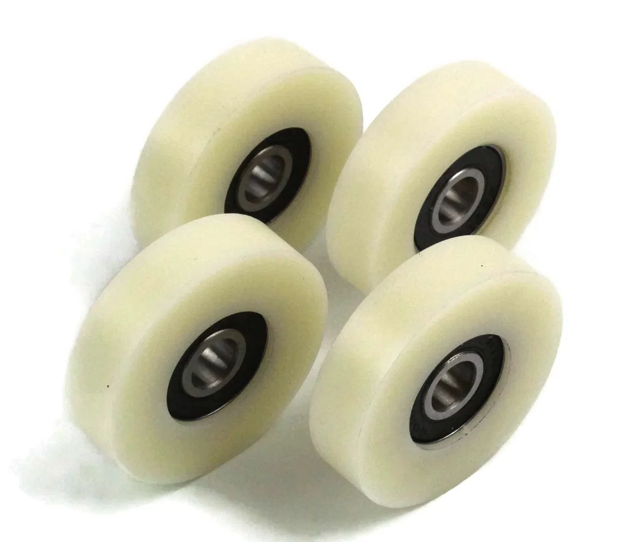 4 rodillos de poliamida de nailon de 40 mm de diámetro, 10 mm de ancho, rodamientos de 8 mm con precisión mecanizado en la UE (40-10-8)
