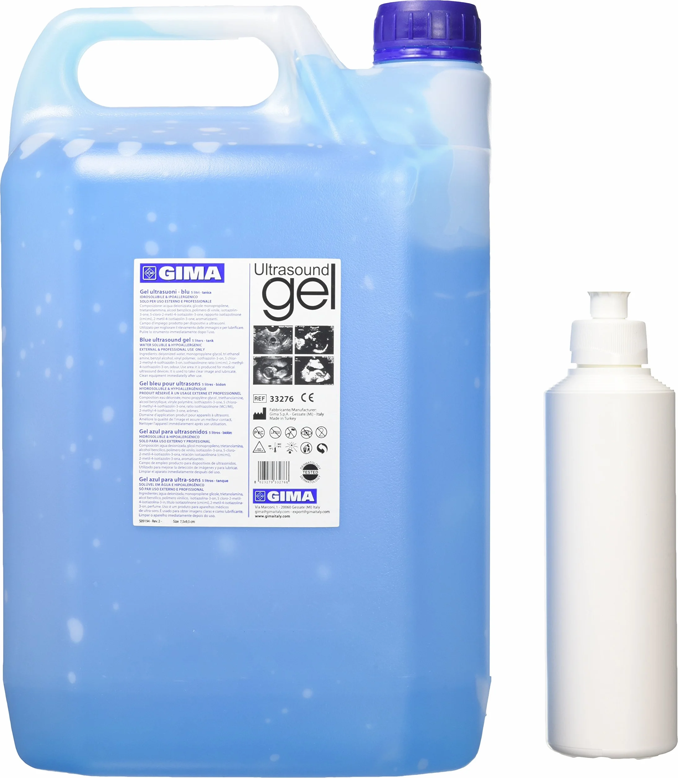 Gima 33276 - Gel ultrasónico de tanque, 5 litros, 2 unidades, azul