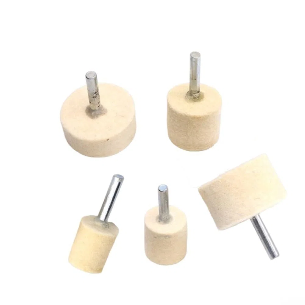 Juego de ruedas de pulido de fieltro de lana de vástago de 6 mm, 20 mm, 25 mm, 30 mm, 35 mm, 40 mm de diámetro para máquina de molienda giratoria, joyería de vidrio, metal pulido Bobs (25 mm)