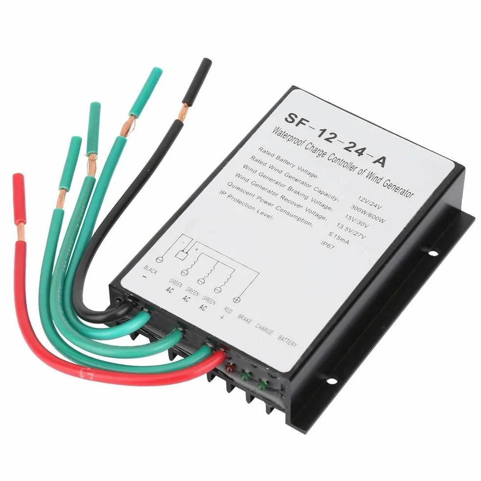 Controlador de turbina eólica, Regulador del controlador de carga 12V / 24V 300W / 600W Generador de turbina de viento impermeable IP67
