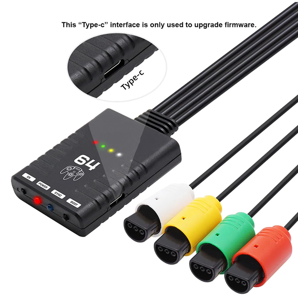 Ouitble Adaptador convertidor de consola de juegos Convertidor de inalámbrico Bluetooth Plug and Play profesional para consola N64 con conexión de múltiples dispositivos Conf