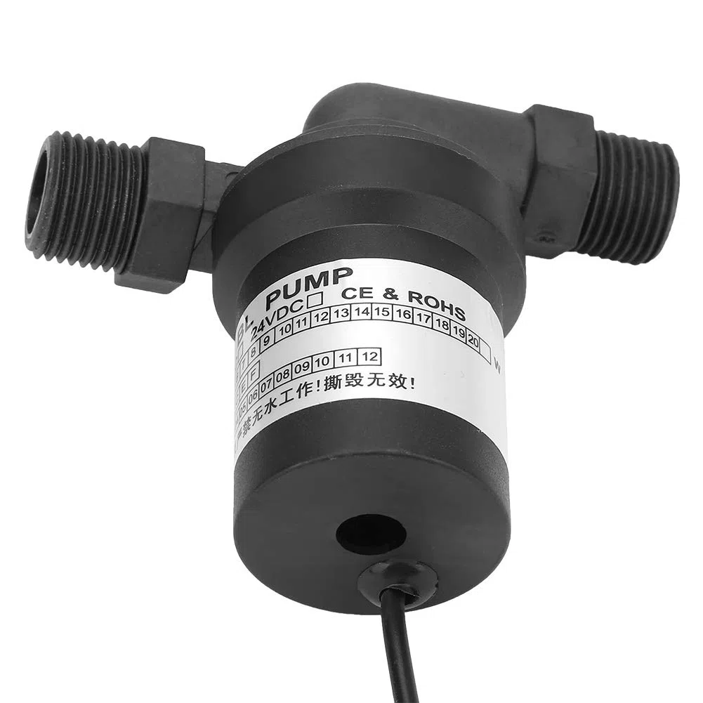 lyrlody Bomba de Agua Solar de Alta Temperatura, DC 12V 10W, Calentador de Agua sin Escobillas, Bomba de Circulación Caliente Sumergible, Bajo Ruido, 1/2 Hilo