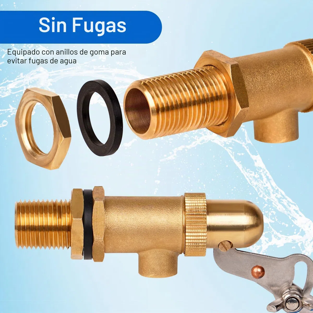 Válvula De Agua De Latón De 1/2 Pulgada, Válvula De Flotador Automática Para Piscinas, Cisternas, Cubos, Bebederos para animales, Azul