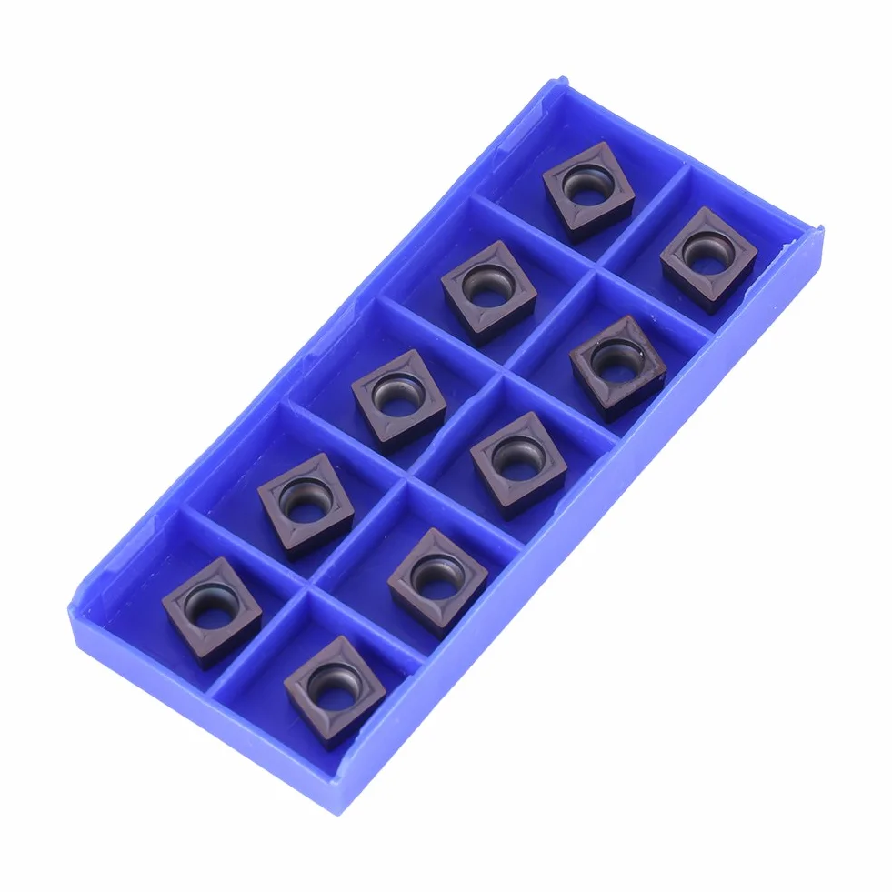 10pcs Cortador de inserto de carburo CNC, CCMT09T304 VP15TF Insertos de fresado de torno indexable Herramientas de torneado para Acero regular