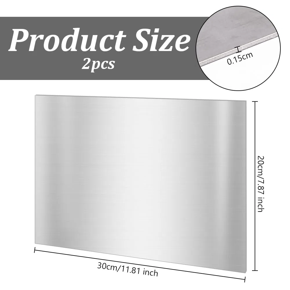 OLYCRAFT 2Pcs 30x20cm Cold Roll Hoja de Acero de 1,5 mm de Espesor rectángulo de Hoja de Acero de Acero de la Tira de Metal de la Placa de Chapa de Acero Laminado en frío
