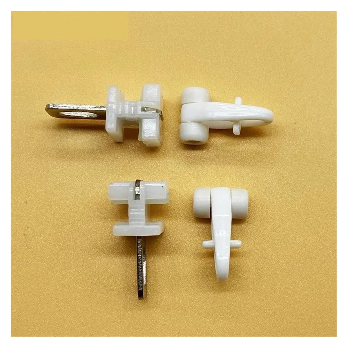 Polea de cortina antigua de plástico, riel recto, riel curvo, anillo de gancho, accesorios de riel de rodillo, 50 Uds. wanglan(E)