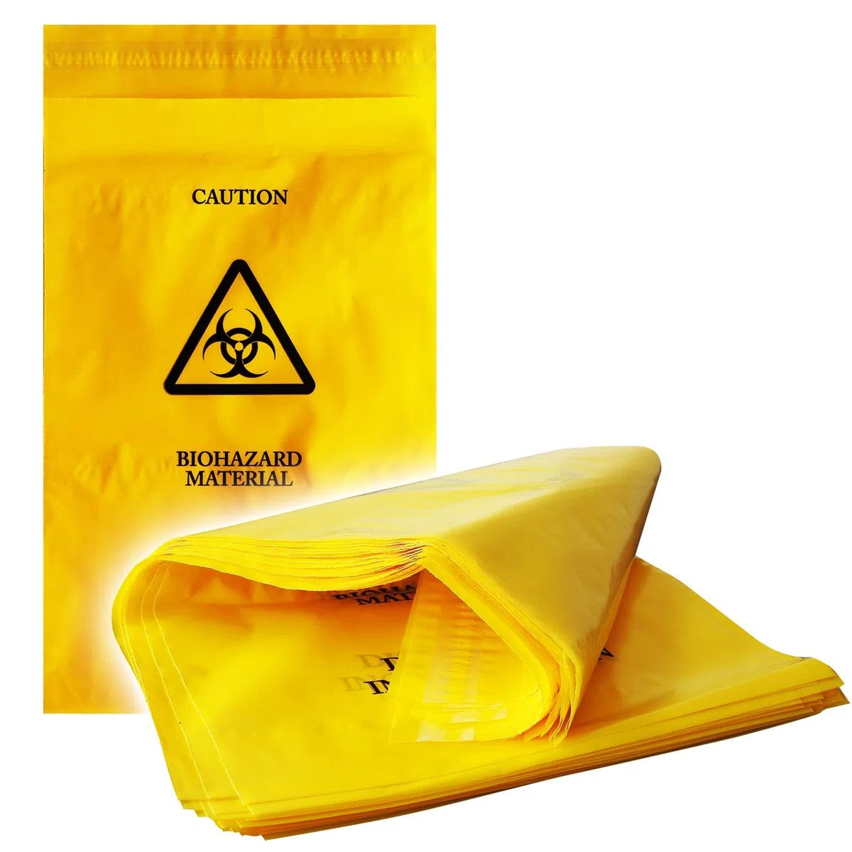 RE-GEN Bio-Hazard - Paquete de 25 bolsas pequeñas para eliminación de residuos médicos clínicos, tamaño pequeño, 195 mm x 310 mm