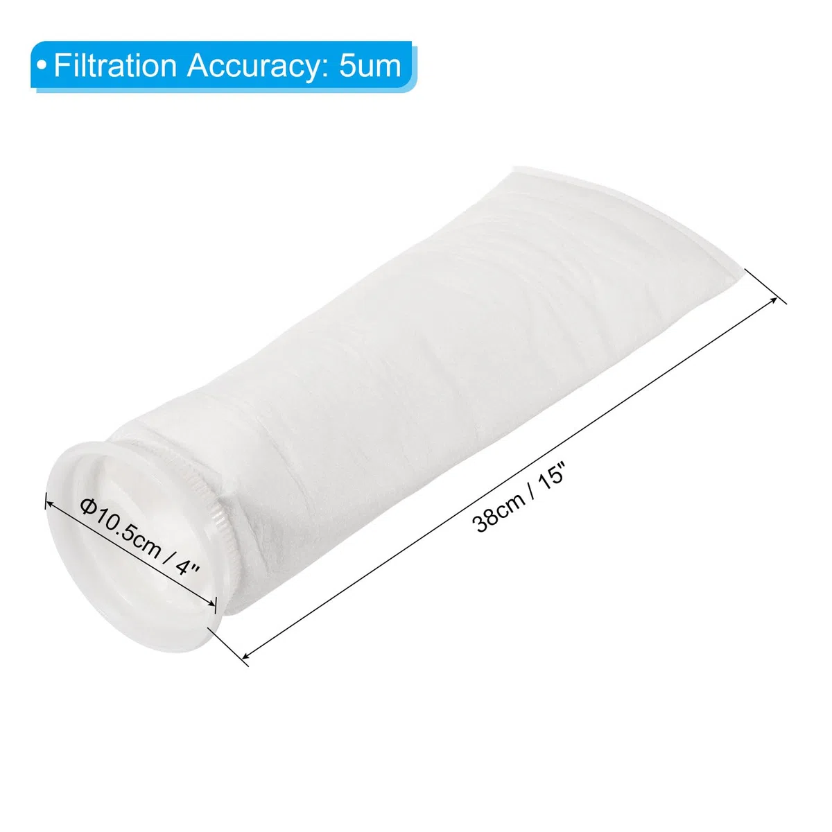 PATIKIL 4 Pulgada Anillo Filtro Calcetines, 3 Paquete 5 Micras Malla Bolsas Piscina Desnatadora Cesta