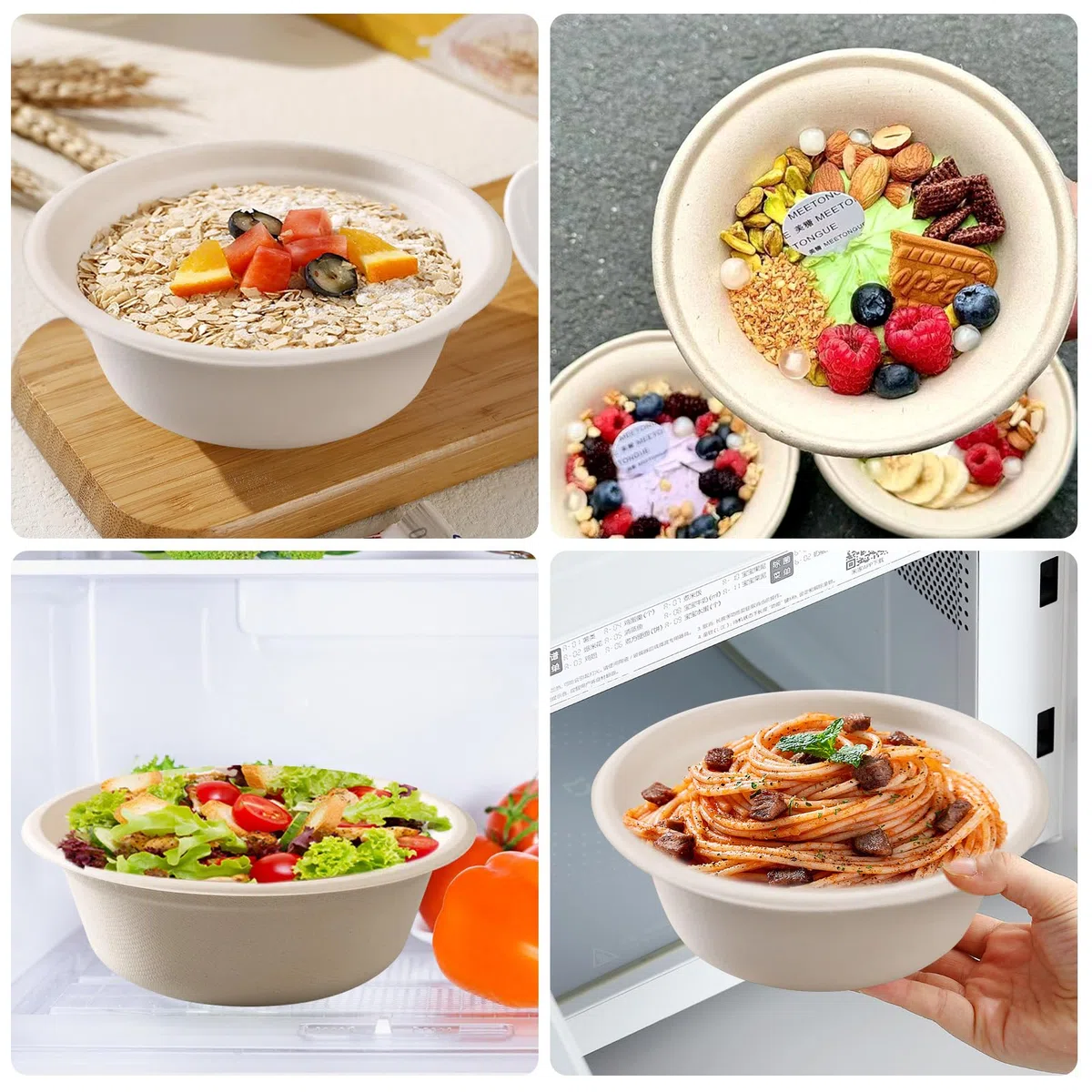 100 cuencos desechables para sopa, 500 ml, cuencos de cartón para sopas, platos soperos desechables, biodegradables