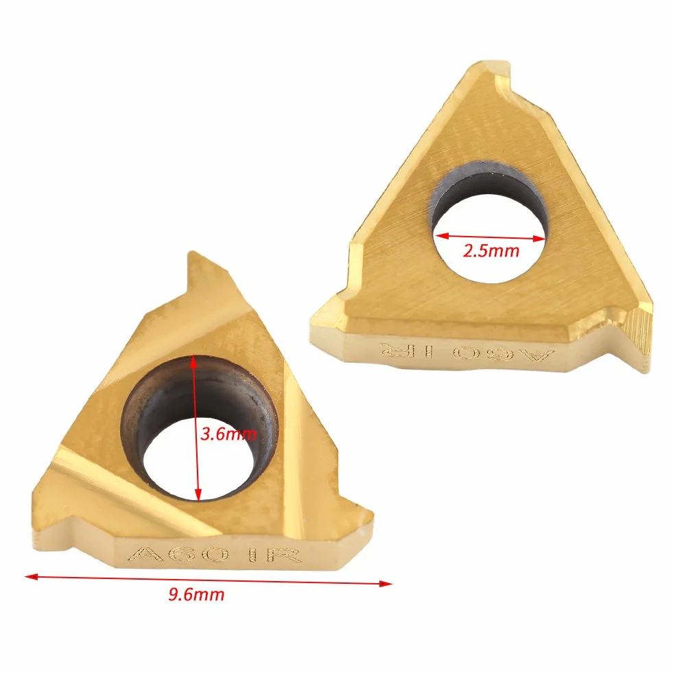 10 piezas de insertos de carburo, herramienta de torneado de torno con cuchilla CNC 11IR A60 con caja