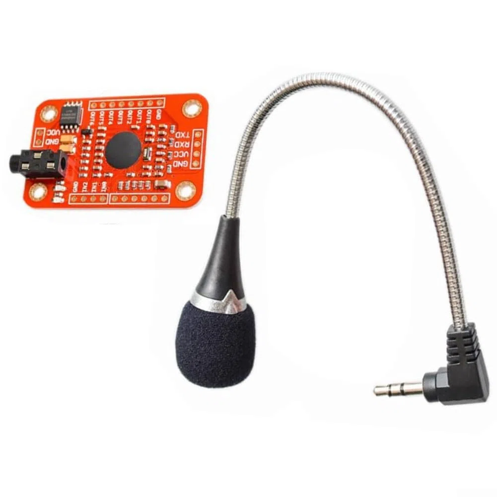 Módulo de reconocimiento de voz V3 para, permite 7 comandos de voz simultáneos y 80 entradas personalizadas, con control UART GPIO y conector de micrófono de 3,5 mm