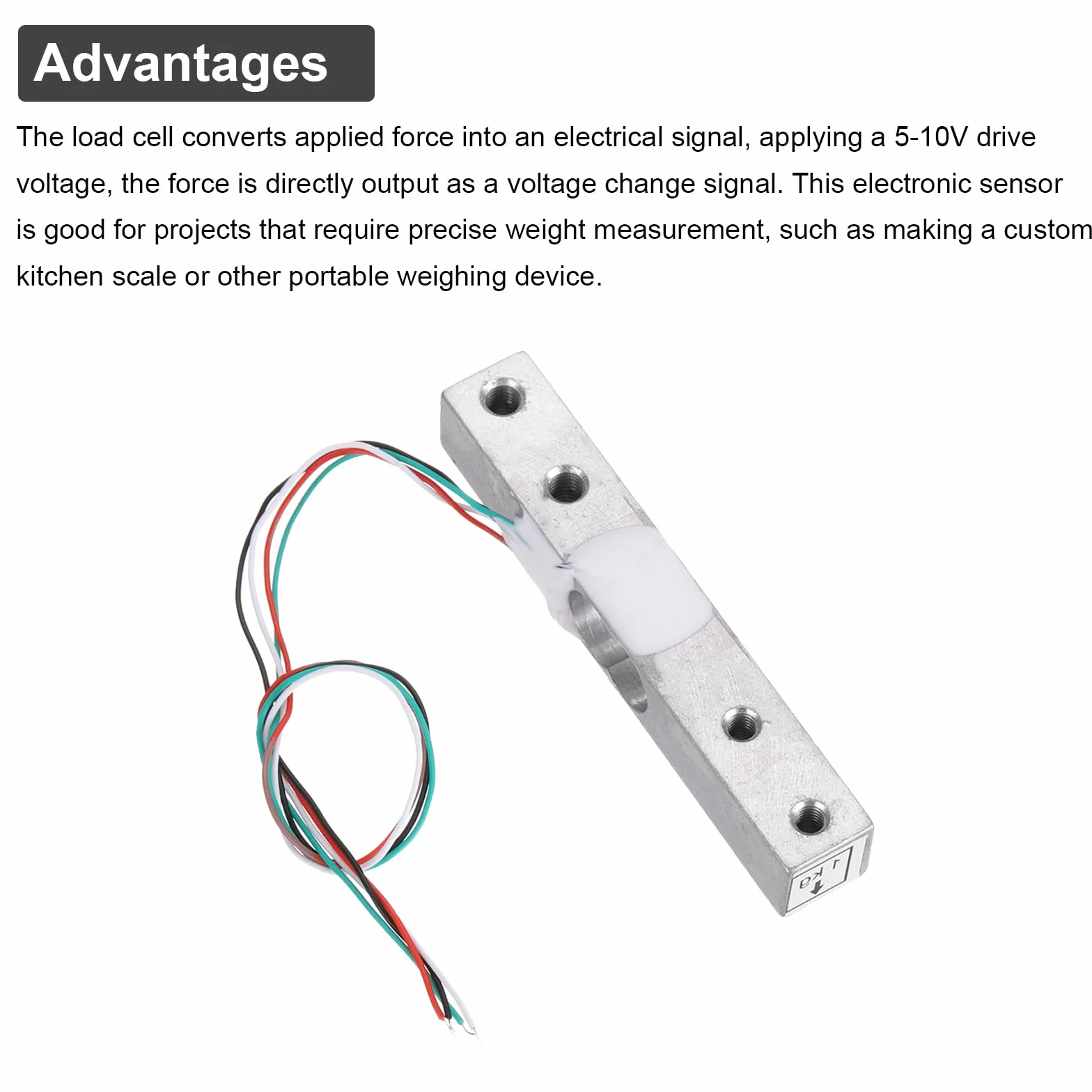 QUARKZMAN 4 Set Sensor de Peso de Celda de Carga Digital 1Kg + Módulo HX711 Sensor de Pesaje de 24 Bits de Precisión A/D de Doble Canal para Kit de Báscula Electrónica Portátil DIY