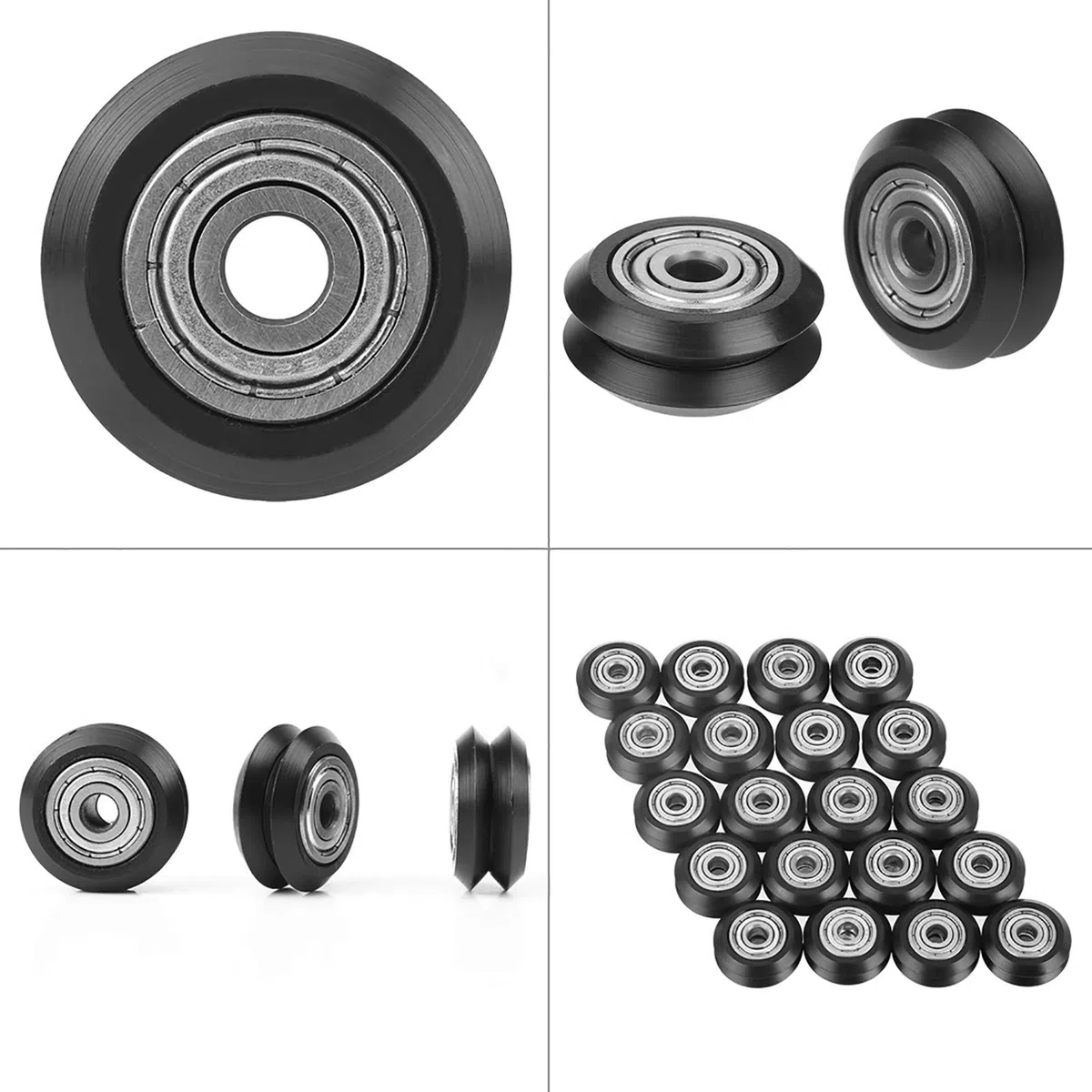 20 Piezas Polea de Ranura en Forma de V, Rueda de Rodamiento Ruedas de Ranura en V 5mm diáMetro 625 Accesorios de Rodamiento para Impresora CNC 3 Dimensional