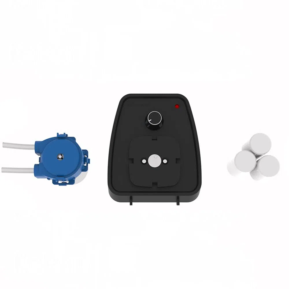 Kamoer KCP-X - Mini bomba peristáltica de 24 V con control de baja tasa de flujo 19-65 ml/min, bomba dosificadora de líquidos de velocidad ajustable para laboratorio de acuario con adaptador de